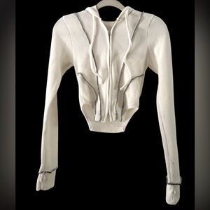 Y2K Inspired Cropped Double Zip Hoodie NWOT